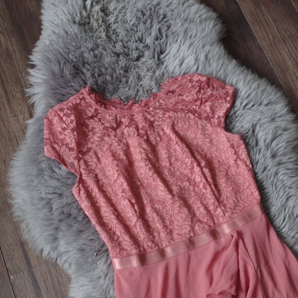 Beautiful Coral Elagant Floral Lace  Dress By Miusol - Picture 3 of 6